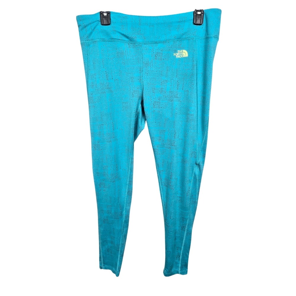 The North Face Womens Size L Athletic‎ Leggings Blue Black Print Workout Gym